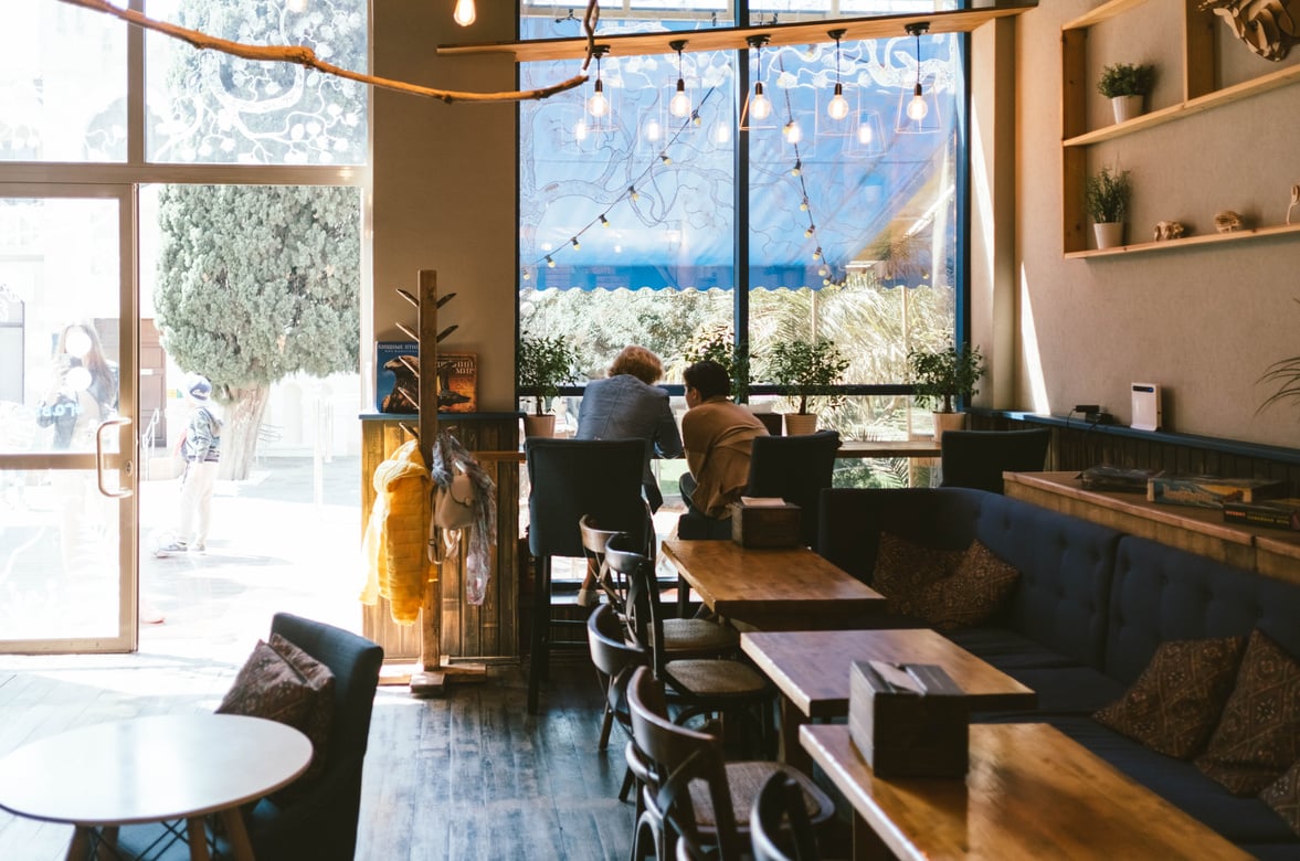 Two Persons in a Restaurant